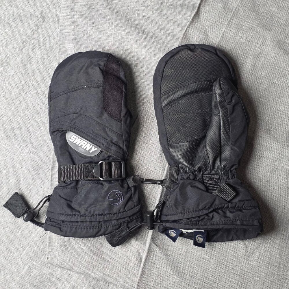 Swany Kids Black Winter Mittens - Size S